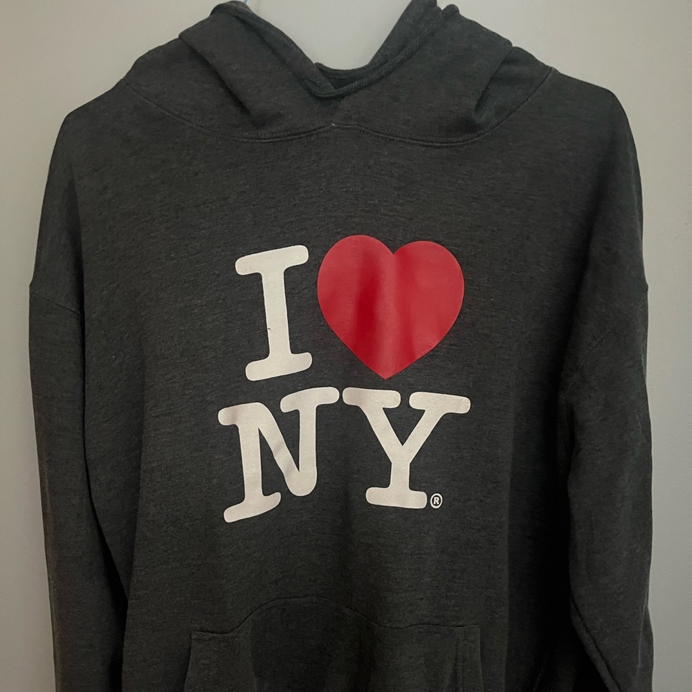 🌺 I ❤️NY Grey hoodie size XL
